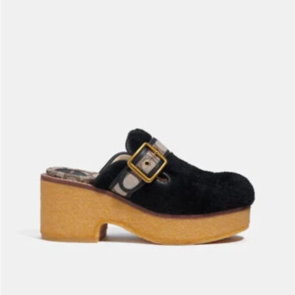 COACH Dylan Shearling Platform Clogs - Picture 2 of 5